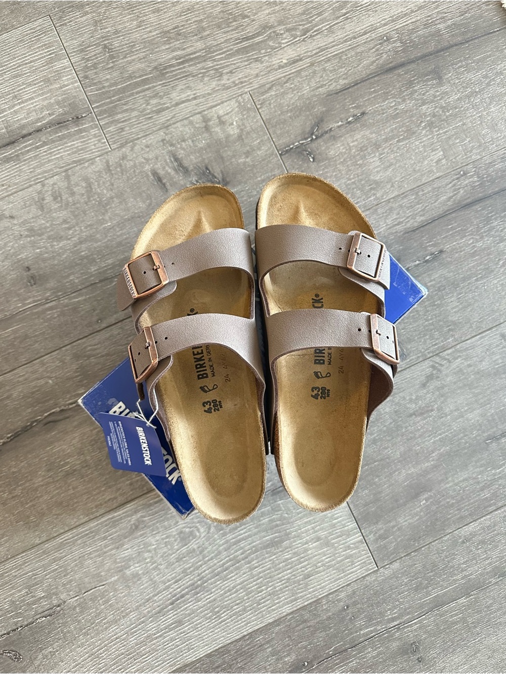 Birkenstock Arizona Unisex Two-Strap Sandals in Taupe